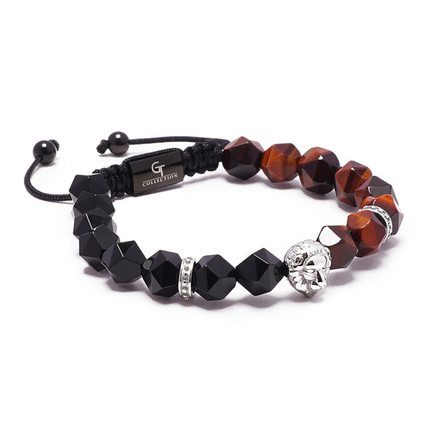 Onyx -Armband mit Löwenkopf