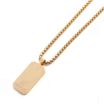 Goldene Halskette mit rechteckigem Onyx-Anhänger