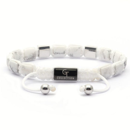 Flaches HOWLITE-Perlenarmband