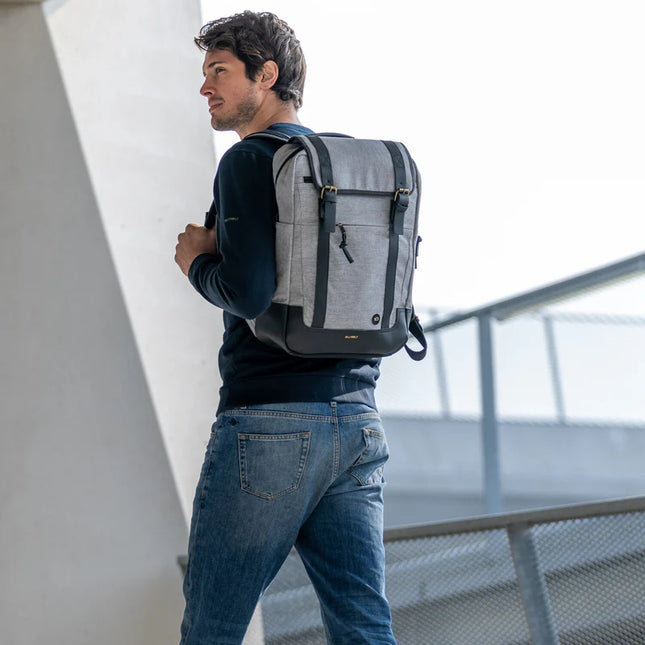 Rucksack aus wasserabweisender Baumwolle in Heather Grey