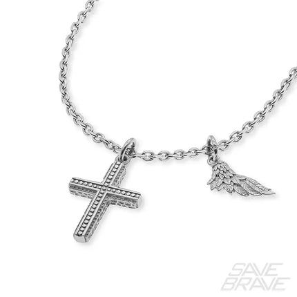 Halskette Kreuz & Flügel