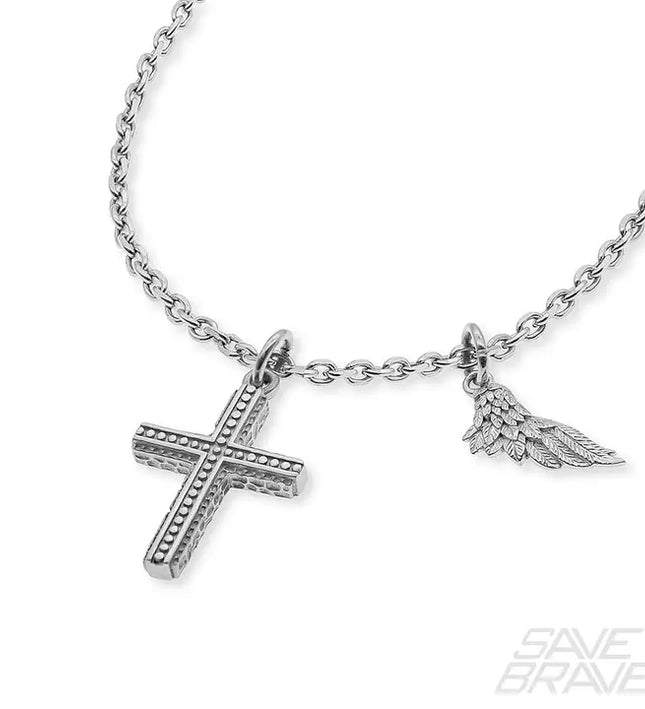 Halskette Kreuz & Flügel