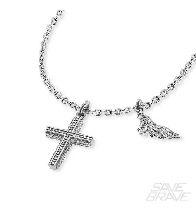 Halskette Kreuz & Flügel