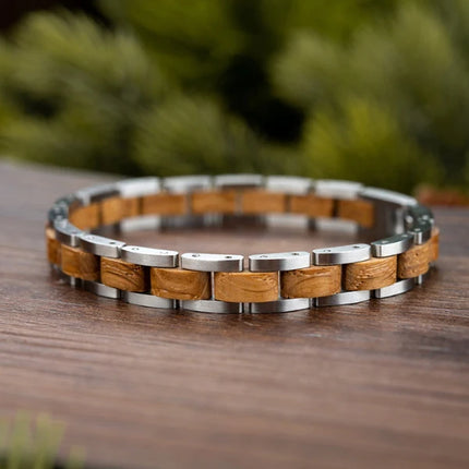 Herrenarmband aus Holz -  Silberne Ulme