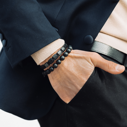 Black Onyx Perlen -Armband