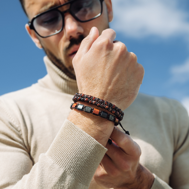 TIGERAUGE Doppelperlenarmband