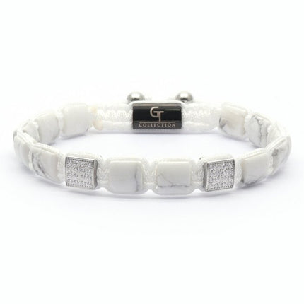 Flaches HOWLITE-Perlenarmband
