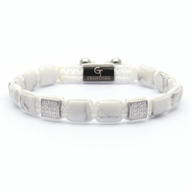 Flaches HOWLITE-Perlenarmband