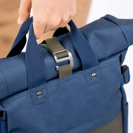 Rolltop-Rucksack – Marineblau und Khaki