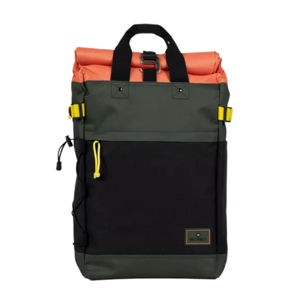 Rolltop-Rucksack – Khaki und Orange