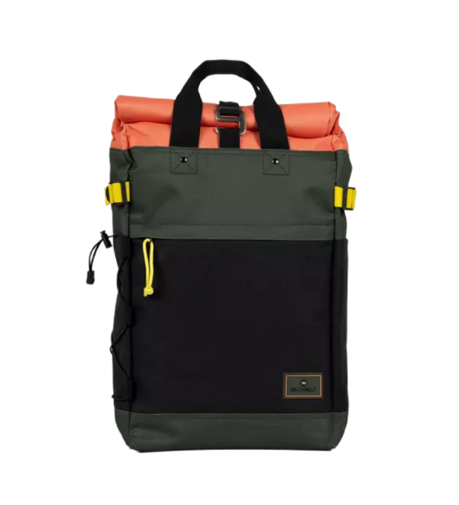 Rolltop-Rucksack – Khaki und Orange