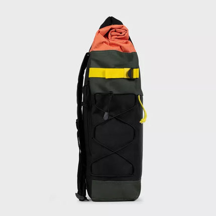 Rolltop-Rucksack – Khaki und Orange