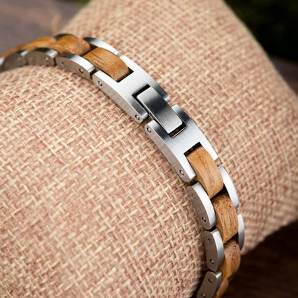 Herrenarmband aus Holz -  Silberne Ulme