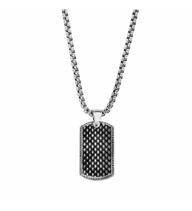 Edelstahl Halskette mit gepunktetem Muster Anhänger