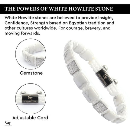Flaches HOWLITE-Perlenarmband