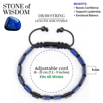 Flaches LAPIS LAZULI-Perlenarmband