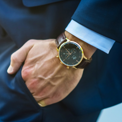 Chronograph mit Lederarmband