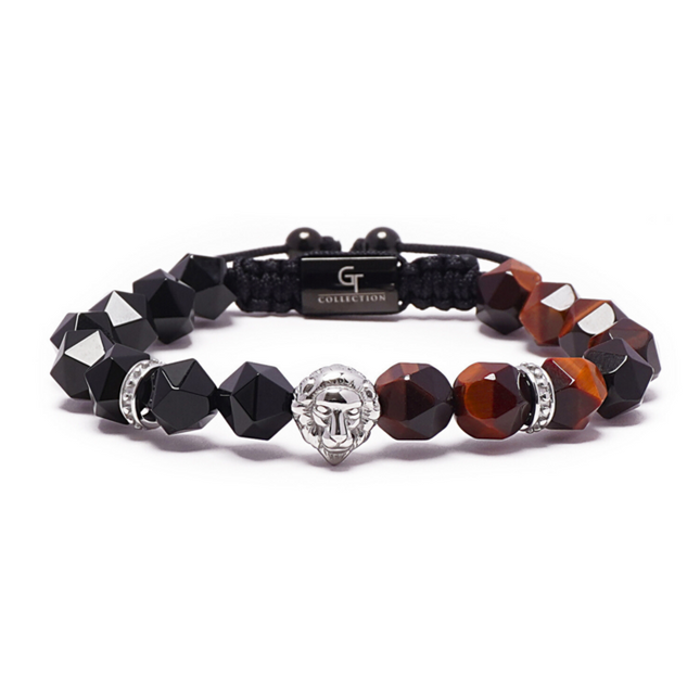 Onyx -Armband mit Löwenkopf