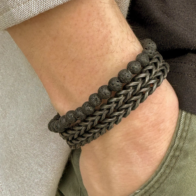 Lavastein Perlen Armband