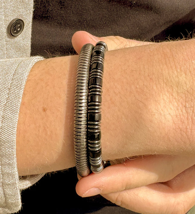 Armband aus Hämatit & Edelstahl