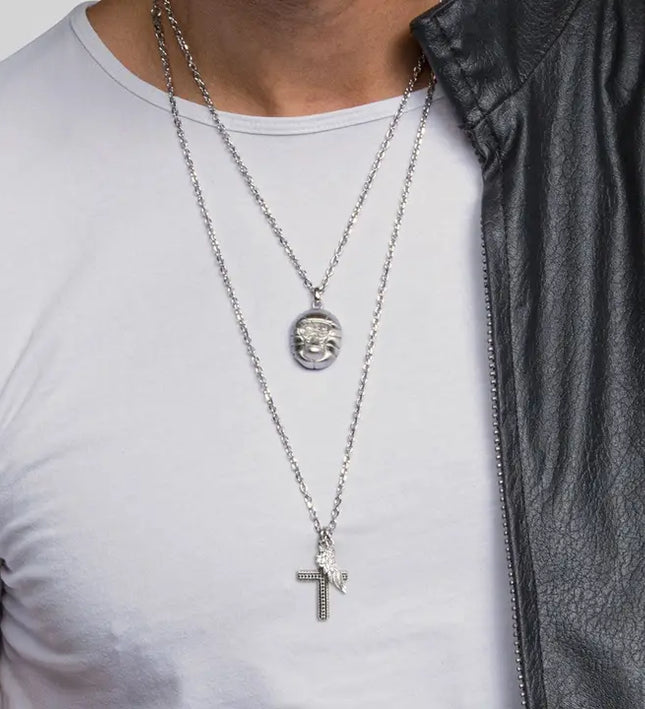 Halskette Kreuz & Flügel