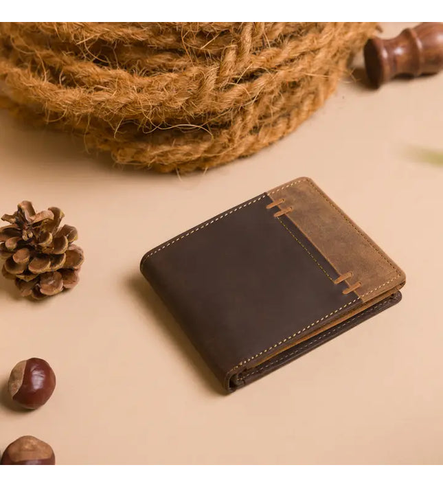 Woodbridge Herren Bifold Braun & Cognac Hochkapazitäts-Lederbrieftasche