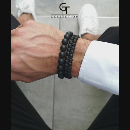 Black Onyx Perlen -Armband