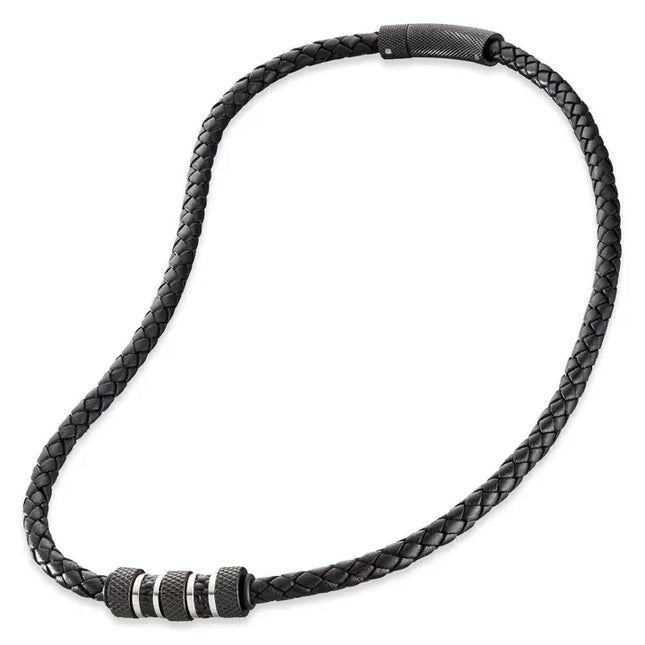 Save Brave Halskette Herren aus Leder und Edelstahl