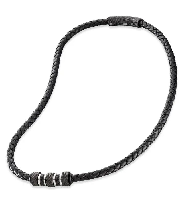 Lederkette mit Beads-Anhänger