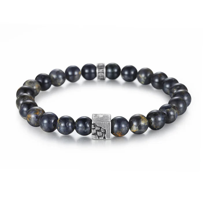 Cordierit Perlenarmband, gewebter Würfel