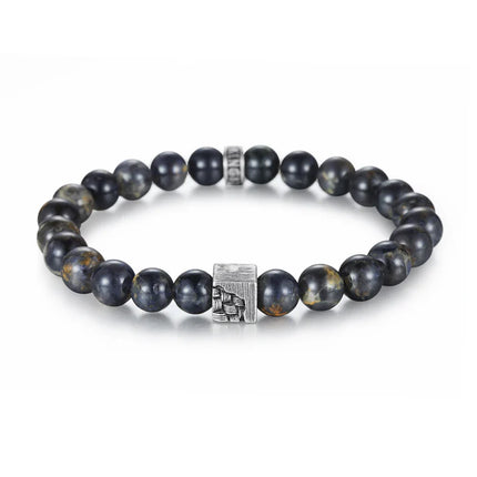 Cordierit Perlenarmband, gewebter Würfel
