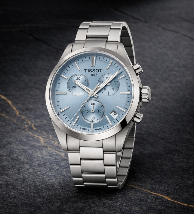 TISSOT PR100 Chronograph – Blue Dial Edition