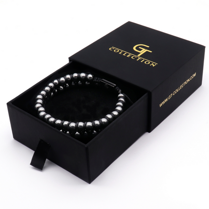 Herren-HÄMATIT-Doppelperlenarmband