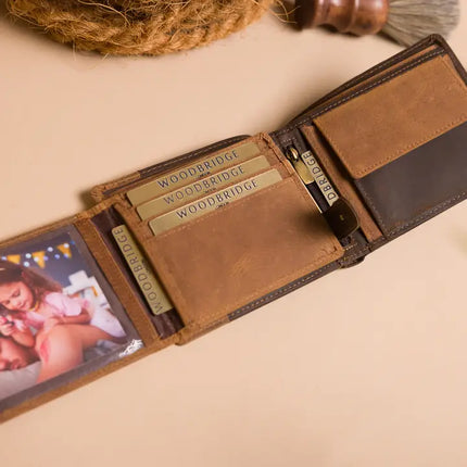 Woodbridge Herren Bifold Braun & Cognac Hochkapazitäts-Lederbrieftasche