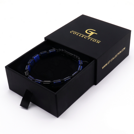 Flaches LAPIS LAZULI-Perlenarmband