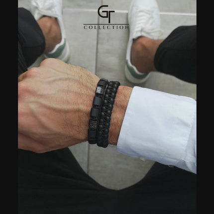 Schwarzes Onyx-Perlenarmband