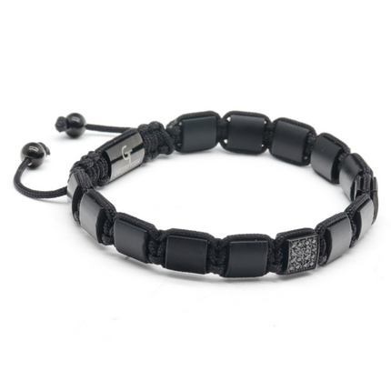 Schwarzes Onyx-Perlenarmband