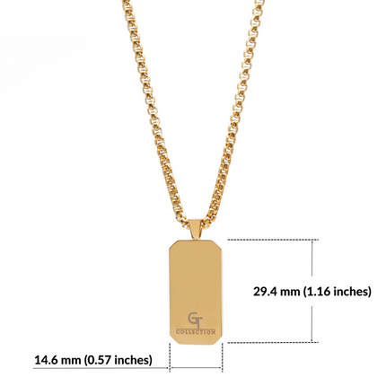 Goldene Halskette mit rechteckigem Onyx-Anhänger