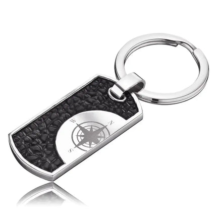 Schlüsselanhänger für Herren aus Edelstahl in silber und schwarz Havanna