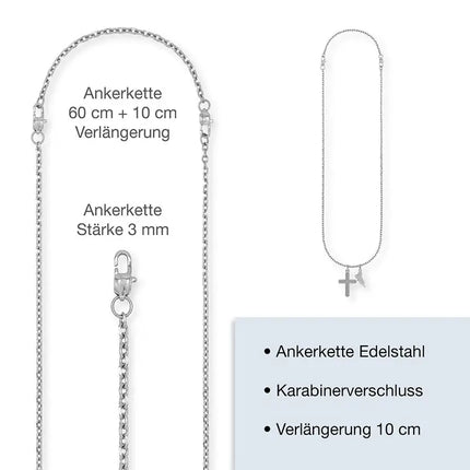Halskette Kreuz & Flügel