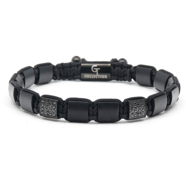 Schwarzes Onyx-Perlenarmband