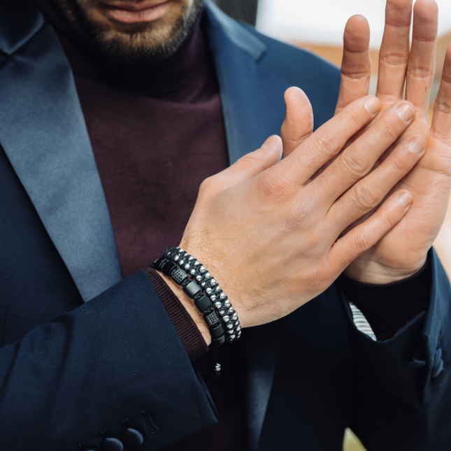 Herren-HÄMATIT-Doppelperlenarmband