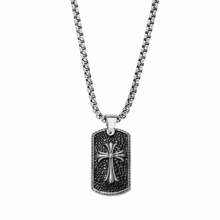 Kreuz Dog Tag Anhänger Halskette