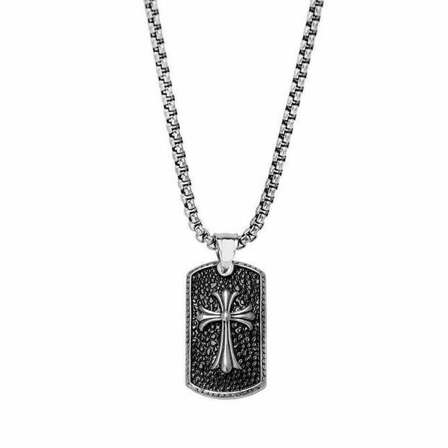 Kreuz Dog Tag Anhänger Halskette