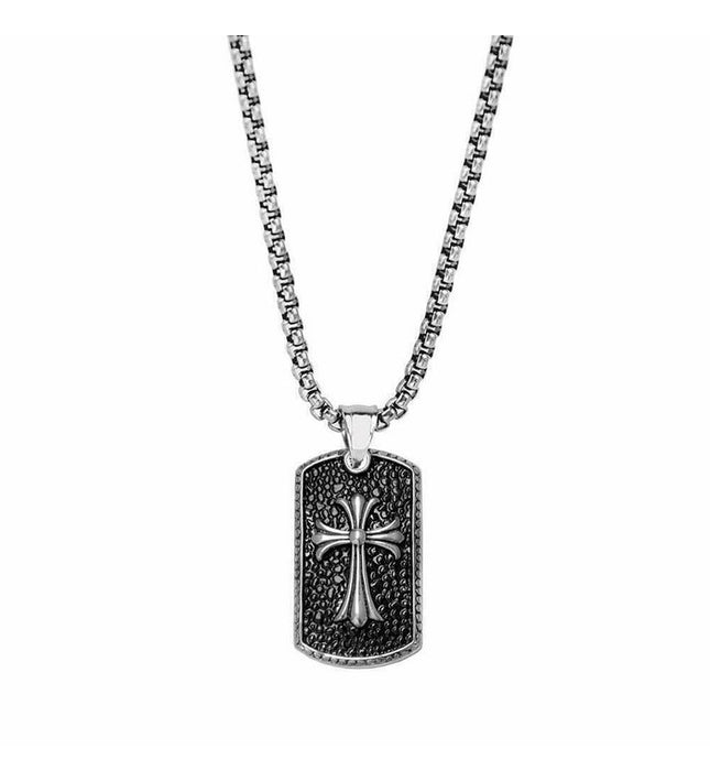 Kreuz Dog Tag Anhänger Halskette